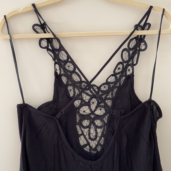 Free People gauze hi-low dress with crochet front - Picture 3 of 4